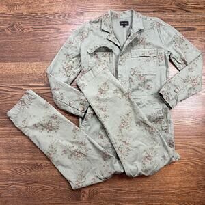 DRIFTWOOD Floral Jumpsuit in Sage Green and Pink